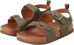 Rugged Bear Toddler Boys Sandals Olive Green Tan Adjustable Buckle Size 5 NIB